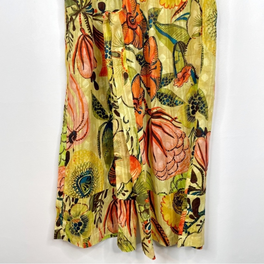 New Anthropologie Amaranth Gauzy Wide Leg Smocked Summer Beach Resort Pants S - Picture 5 of 8